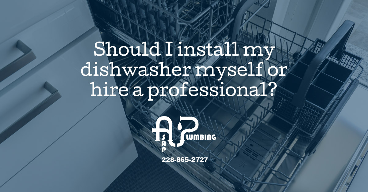 Should I install my dishwasher myself or hire a professional?