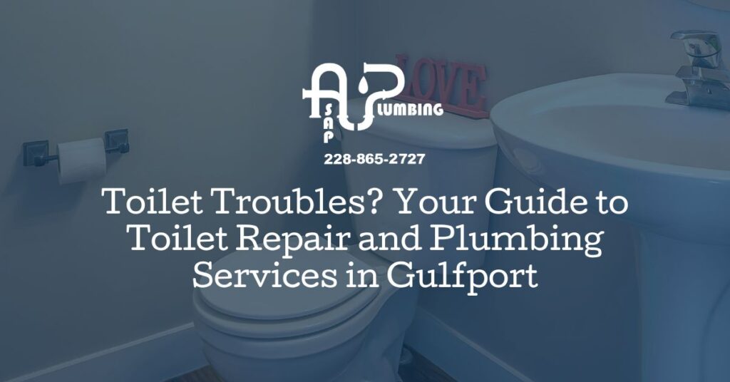 Gulfport plumber repairing a residential toilet