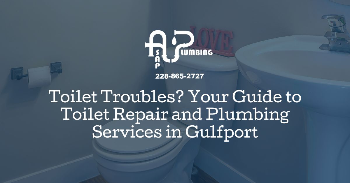 Gulfport plumber repairing a residential toilet